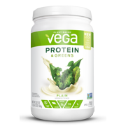 Vega Plant Protein & Greens Powder, Natural, 20g Protein, 1.3lb, 20.8oz