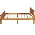 thumbnail image 5 of Full Size Platform Bed with Headboard & Footboard, Wood Platform Bed Frame with Wooden Slat Support, No Box Spring Needed, Oak 87''L X 62.5''W X 35.4''H, 5 of 6