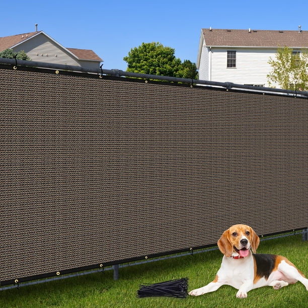 Malla de privacidad para cercado Cisvio 1,8 x 15 m, 90% de bloqueo, color marrón