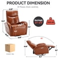 thumbnail image 4 of Blue Genuine Leather Swivel and Rocker Power Recliner Chair with Lumbar Support, Max Swivel Degree 270 ° , Heavy Duty Motion Mechanism with USB and Type-C, 4 of 15