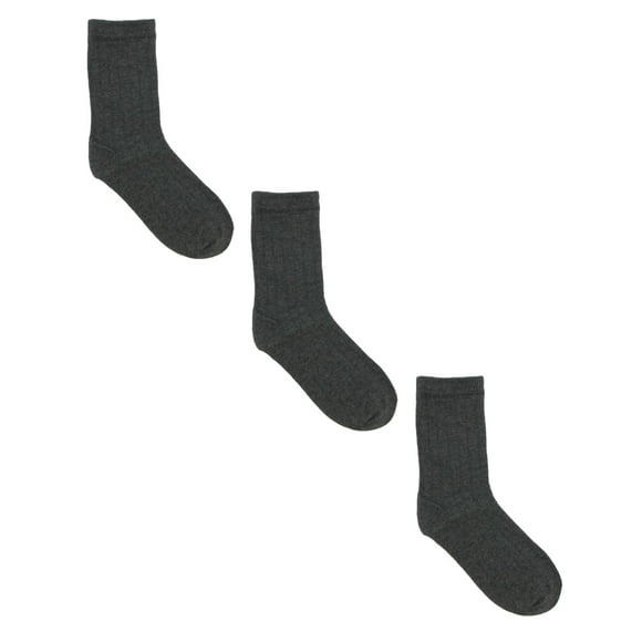 Jefferies Socks Kids' Cotton Ribbed Uniform School Crew Socks (Pack of 3)