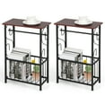 thumbnail image 1 of Costway 2 Pcs Table d'Appoint Étroite pour Sofa avec Porte-Papier Amovible pour Salon Toilette, 1 of 10