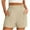 C-Beige, variant on Wyobmus Linen Shorts for Women Ruffled High Waisted Shorts Casual Drawstring Wide Leg Summer Beach Shorts With Pockets A-Beige