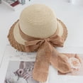 thumbnail image 5 of tarylea Wide Brimmed Hats for Women Sun Weaving Straw Hat with Bow Tie Casual Summer Beach Vacation Holiday Hat, 5 of 5
