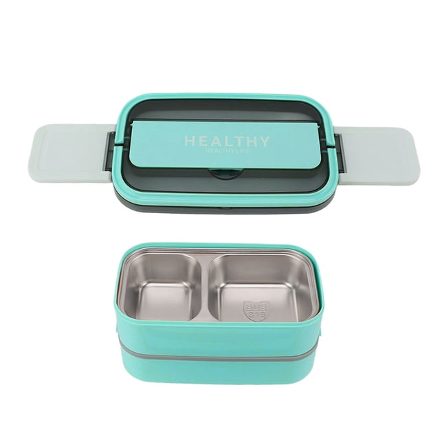 CHICIRIS Lunch Box, Lunchbox, Bento Boxes, Double Layer, 1400ml With Cutlery, Stainless Steel, With Cutlery, Portable Bento Box For Work, School, Office