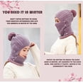 thumbnail image 4 of Gorro de punto forrado para mujer, juego de máscara de bufanda de invierno para mujer, gorro cálido para niñas, gorro con orejeras, 4 of 5
