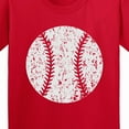 thumbnail image 4 of Inktastic Distressed Baseball in White Youth T-Shirt, 4 of 5