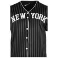 thumbnail image 5 of True Rock Men's New York Slim Fit Pinstripe Baseball Jersey (Black/White, Small), 5 of 7