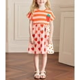 thumbnail image 3 of WIBACKER 2-7T Toddler Girls Short Sleeve Dress Strawberry Cotton Casual Summer Appliques Shirt Jersey Dresses, 3 of 8