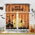 thumbnail image 2 of Halloween Kitchen Window Curtains,Ghost Pumpkins Style Cafe Curtains Over Sink,Vintage Skull Bathroom Bedroom Living Room Window Tier and Valance 3 Pieces Set, 2 of 6