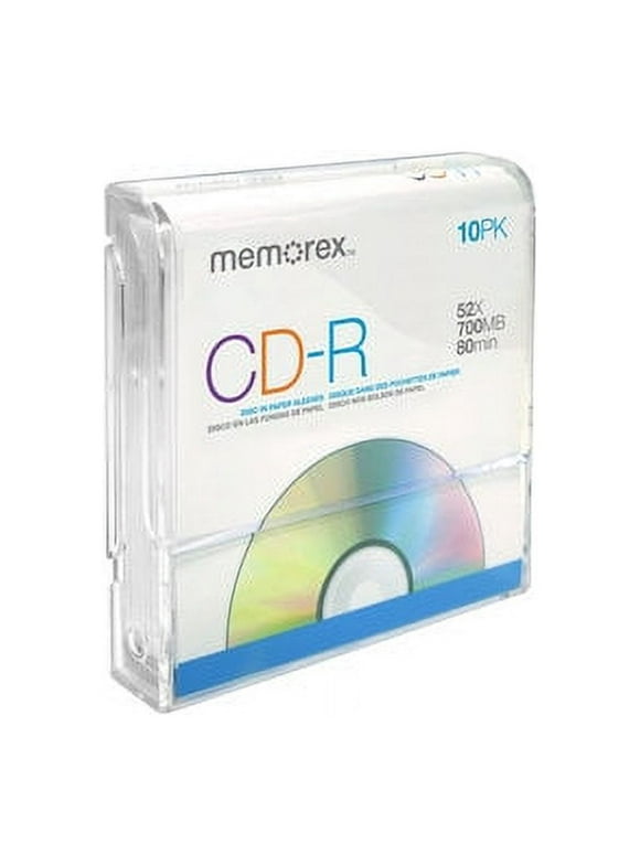 Memorex CD-R 80 Disc & Paper Sleeve, 10 Pack