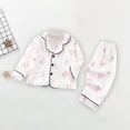 thumbnail image 5 of Odeerbi 1-5 Años Boys Girls Verano Pijamas de Algodón de Manga Larga Con Solapa Con Muescas Camisa Pantalones Set Soft Floral Sleepwear Pijama Set, 5 of 5
