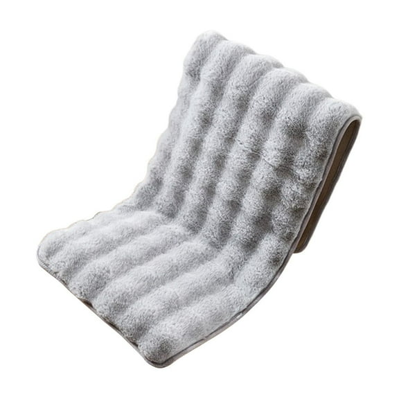 Lilixerw Household Plush Seat Cushion,Non-Slip Thickened Winter Chair Pad with Straps for Chair Stool Sofa,Foldable Indoor Outdoor Use,15.7x53.15in,Gray