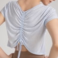 thumbnail image 6 of cfhntfmh Yoga Tops for Women Crewneck Short Sleeve Cropped T-Shirts Outdoor Soft Lightweight Athletic Workout Shirts, 6 of 6