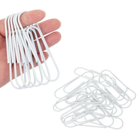 4 Inch Large Paper Clip, 15PCS Big Paper Clip Extra Large Huge Metal Giant Clips Rust-proof Strong Durable Bulk Cute for Home Office Accessories Bookmark, White