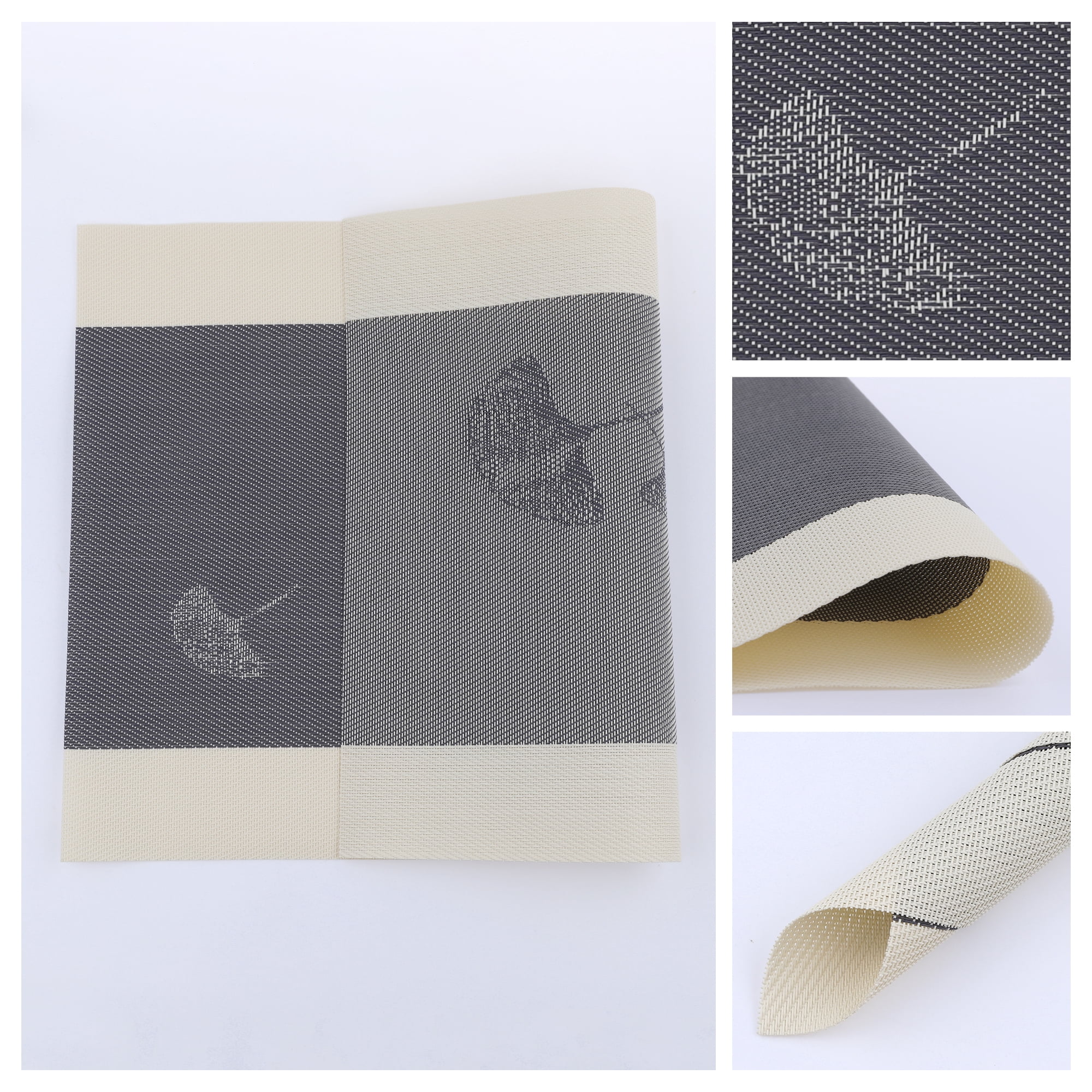 Unique Bargains Set of 6 Placemats for Kitchen Dining Table Decor Brown