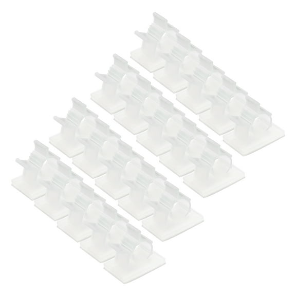Uxcell 75Pcs Cable Management Clips, 8-10mm Dia Self Adhesive Nylon Wire Holder, Adjustable Organizer Clamp, Transparent