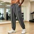 thumbnail image 2 of IhhxPro Men's Casual Pants Summer Joggers with Pockets Quick Dry Loose Fit Drawstring Lightweight Breathable Cotton Straight Leg for Outdoor Travel Hiking XXS-XL, 2 of 7