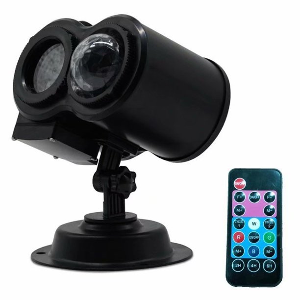 Victsing 16 Slides Projector Light Double Tube Water Wave Pattern Waterproof Remote Control Light Led Projector Laser Landscape Light Garden Lamp