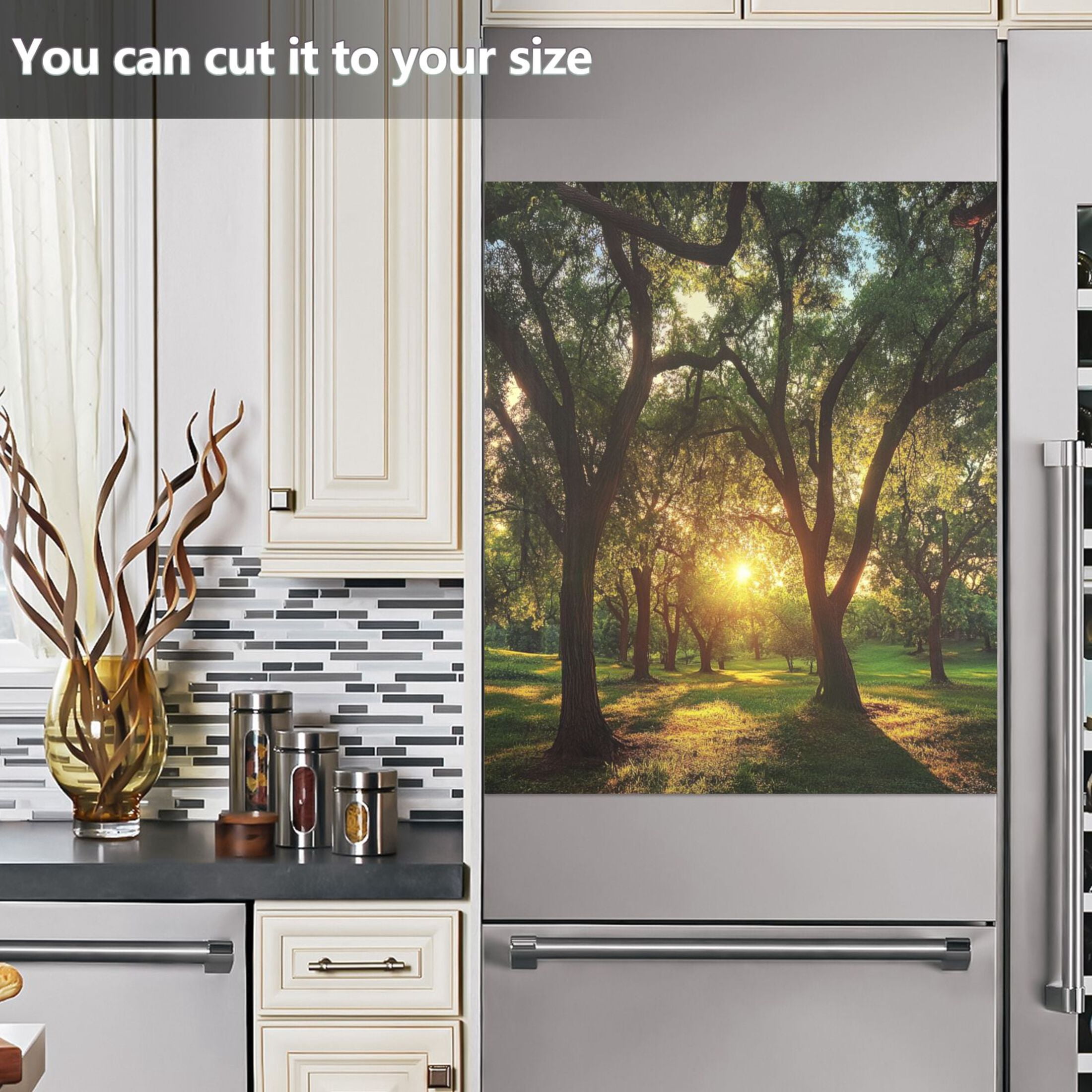 Dishwasher Magnetic Sticker 23x26 Inch Refrigerator Magnetic Sticker Washing Machine Magnetic Sticker Kitchen Panel Magnetic Sticker Home Decor Big Summer Tree