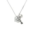 thumbnail image 2 of Delight Jewelry Silvertone Large ''Coach'' Heart - Love and Lock Charm Necklace, 18"+1", 2 of 4