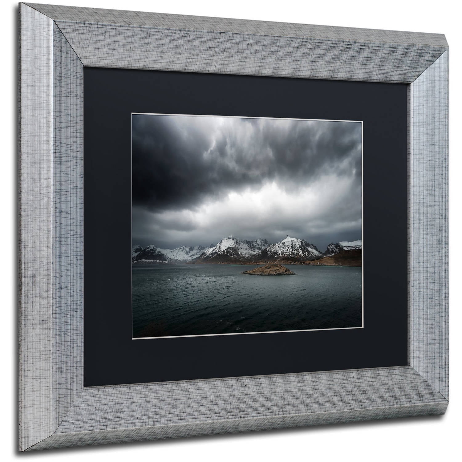Trademark Fine Art "Grey" Canvas Art by Philippe Sainte-Laudy, Black Matte, Silver Frame