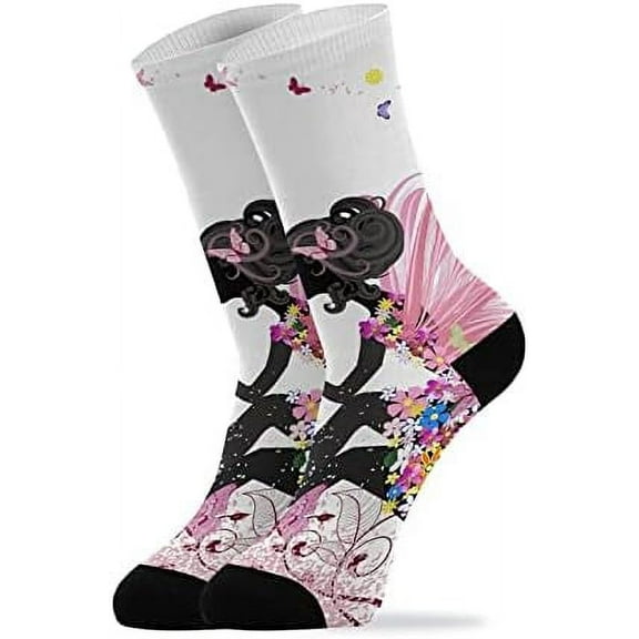 Coolnut Flower Fairy Socks Winter Warm Socks Fashion Print Socks Novelty Casual Socks for Men Women( 1 Pack)