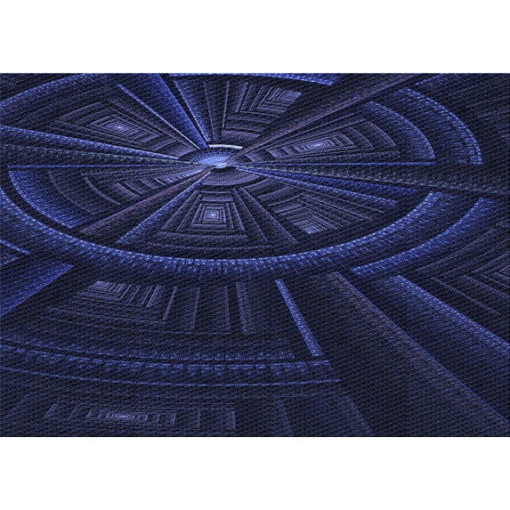Ahgly Company Machine Washable Indoor Rectangle Transitional Night Blue Area Rugs, 8' x 12'
