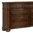 thumbnail image 3 of Benjara , Brown Traditional Nine Drawer Wooden Dresser with Bun Feet Support, 3 of 3