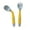 Yellow, variant on PEACNNG Baby Kids Spoon Fork Set Soft Bendable Silicone Scoop Fork Kit Tableware Toddler Training Feeding Cutlery Utensil