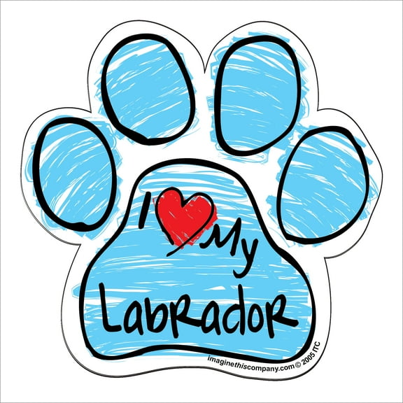 Labrador Blue Scribble Paw Magnet