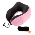 thumbnail image 1 of Almohada Cojín De Cuello Para Viaje Linum 100% Memory Foam Rosa, 1 of 9