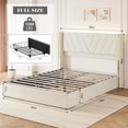 thumbnail image 1 of EDTara Upholstered LED Bed Frame, Queen Size Bed Frame with Led Lights Upholstered Velvet Platform Bed Frame, 1 of 6