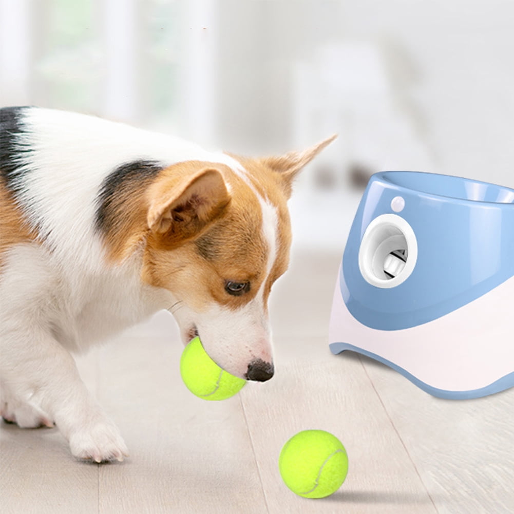 HBASD Automatic Dog Ball Launcher for Medium to Large Dogs, Interactive Dog Ball Thrower Mental Stimulation Dog Toys (Blue)