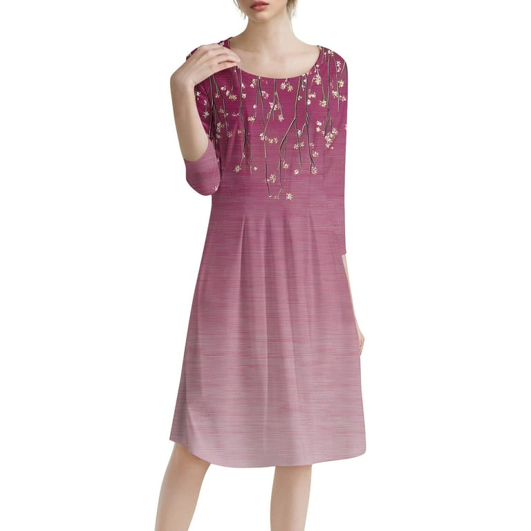 knee length dresses for ladies Harbor Navy Textured 3/4 Sleeve 2 Piece Dress Set main image 0