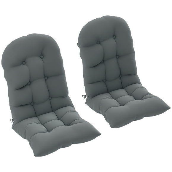 Outsunny Adirondack Chair Cushions Set of 2, Tufted Lawn Chair Cushions