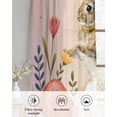 thumbnail image 6 of Easter Bunny Eggs Sheer Curtains 63 Inch Length 2 Panels Set for Living Room/Bedroom, Spring Tulip Flowers Leaves Country Plants Kitchen Curtains Grommet Curtains Window Treatments 42"x63"x2, 6 of 7