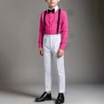thumbnail image 4 of Samdudou Boys 2 Piece Formal Outfit Long Sleeve Button Down Shirt and Adjustable Suspenders Trousers Pants Set Gentleman Suit Wedding Guest Dress for Party and Speech, 4 of 6