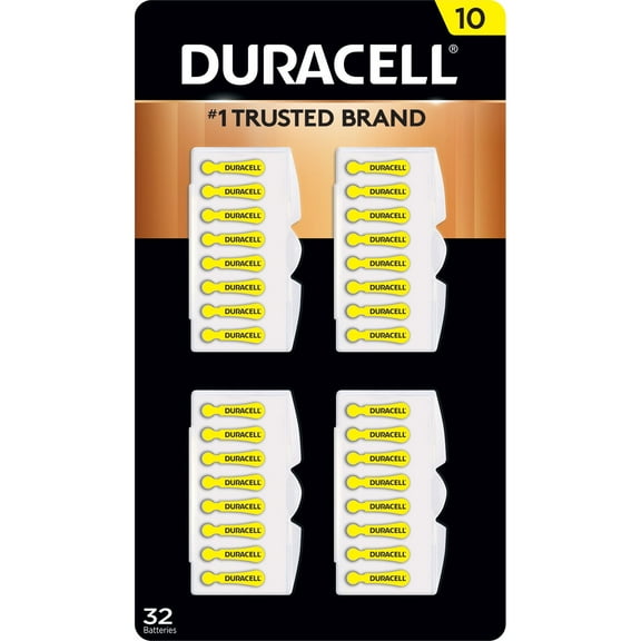 Duracell Hearing Aid Size 10 Batteries, 32 Count