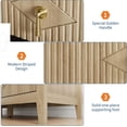 thumbnail image 4 of EastVita Fluted Dresser for Bedroom 43 Tall Storage Organizer Cabinet Living Room Hallway Entryway Natural, 4 of 7