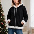 thumbnail image 6 of Fewfanhot Women Clothing Sherpa-Lined Fleece Full-Zip Hooded Jacket with Drawstring, 6 of 9