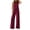 Burgundy, variant on BTFBM Summer 2 Piece Lounge Sets For Women Sleeveless Mock Neck Wide Leg Loose Spring Vacation Airport Travel Outfits