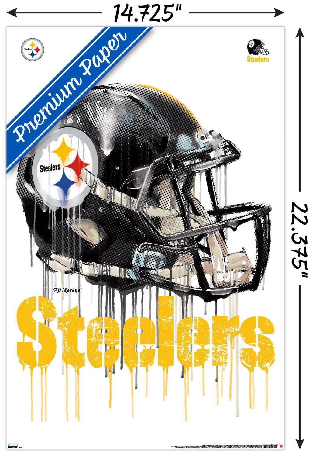 NFL Pittsburgh Steelers - Drip Helmet 20 Wall Poster