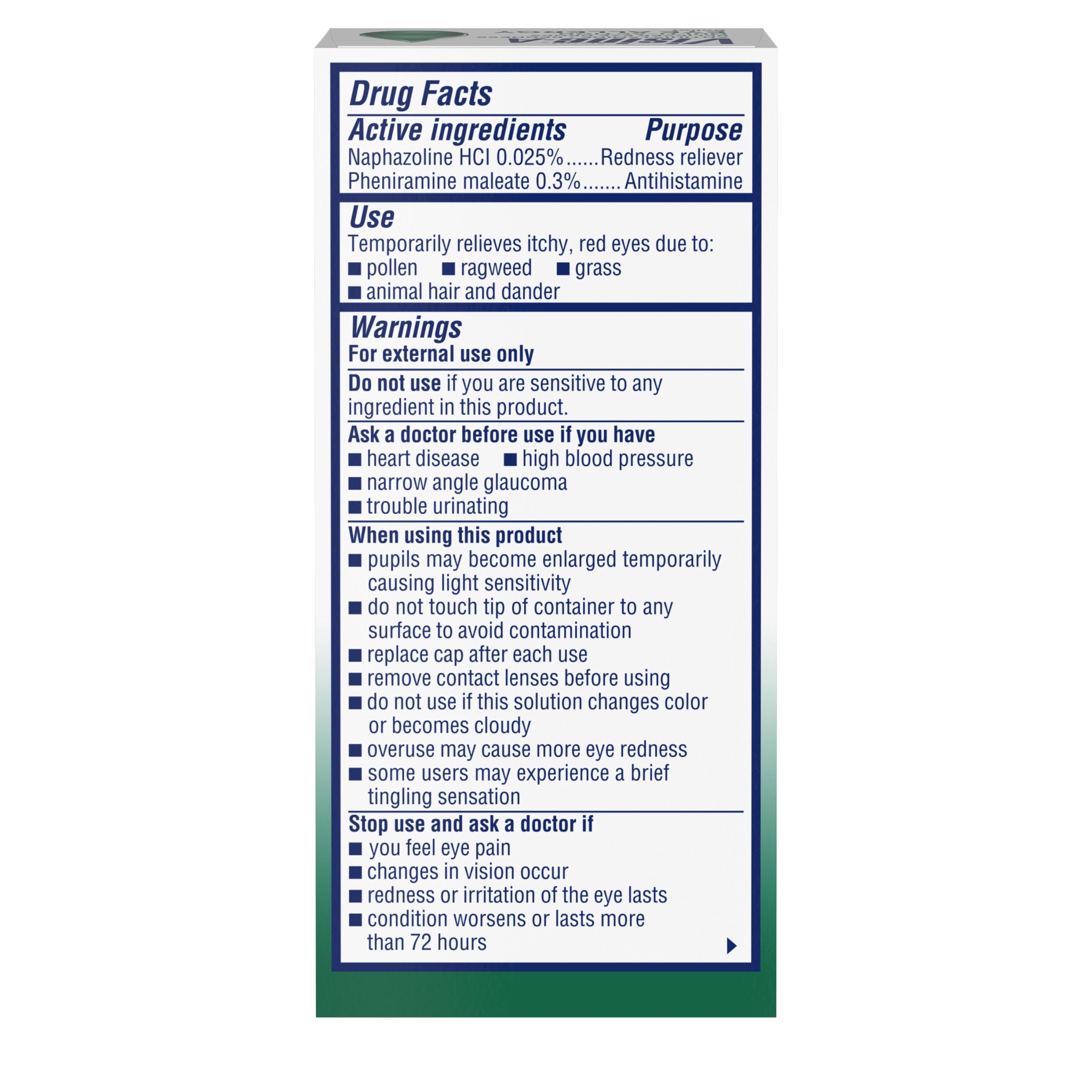 Visine-A Antihistamine + Red Eye Allergy Relief Eye Drops, 0.5 fl. oz