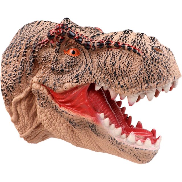 Juguete de plástico con cabeza de Animal simulada, marioneta de mano interactiva en vivo, gran regalo para el hogar, cabeza de dragón Tiranosaurio Rex para niños