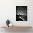 thumbnail image 2 of Moon And Star Time Lapse Trails Stars Tracing Their Journey Across The Sky Desert Cactus Unframed Wall Art Print Poster Home Decor Premium, 2 of 5