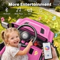 thumbnail image 4 of Jeep 12V Ride on Car with Remote Control/Bluetooth, Jeep Wrangler Rubicon Battery Powered Ride on Truck Toy w/Dual Wheel Suspension, Electric Car for Kids Toddler, Pink, 4 of 8