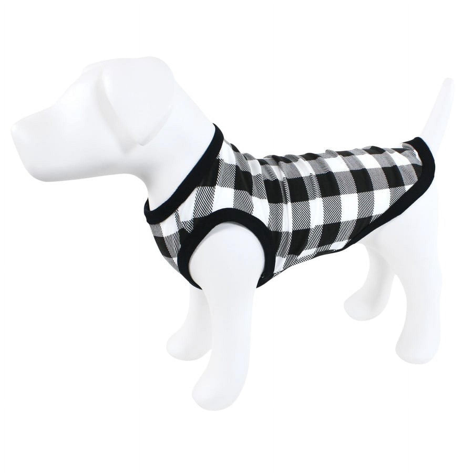(2 pack) Luvable Friends Dog Pet Dog and Cats Cotton T-Shirts 2pk, Space Plaid, Large