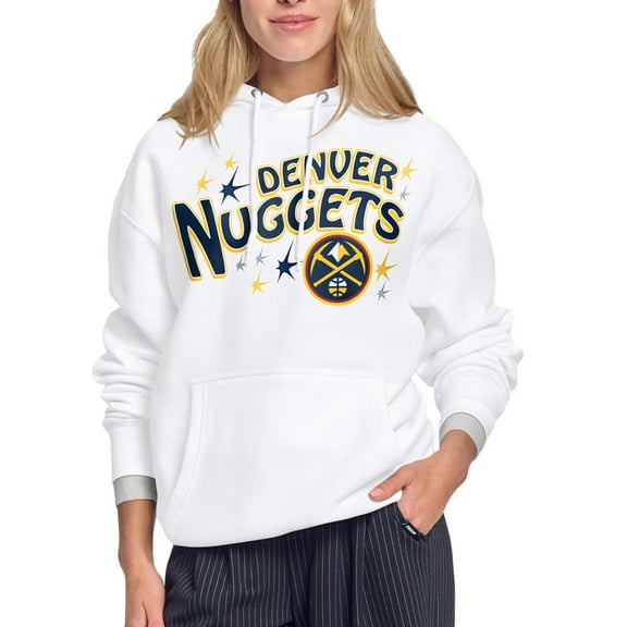 Women's Starter White Denver Nuggets Fireworks Fleece Hoodie