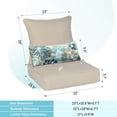 thumbnail image 4 of Aoodor 23" x 26" Patio Chair Cushions Set, Memory Foam Outdoor Deep Seat Cushions (1 Seat, 1 Back, 1 Lumbar Pillow) - Brown, 4 of 8